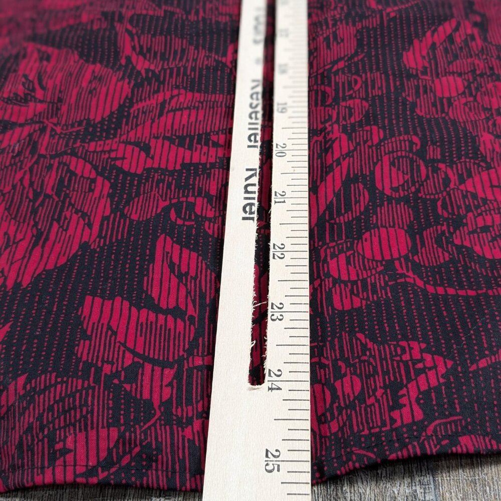 Coldwater Creek Top Womens Medium Petite Red Floral Button Up Long Sleeve - Picture 8 of 9